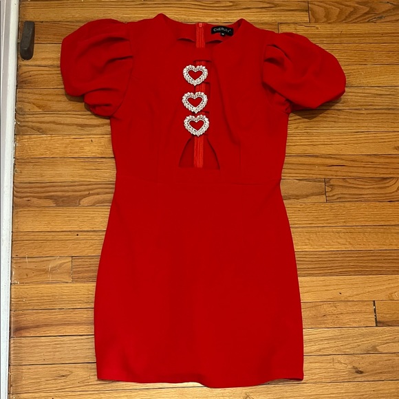 Charley Chic Red Puff Sleeve Mini Dress - Picture 4 of 8